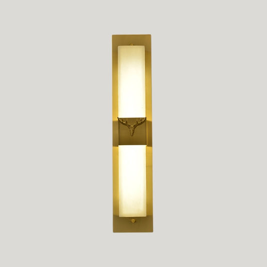 Celine Alabaster Brass Deer Head Wall Sconce