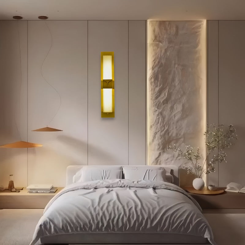 Celine Alabaster Brass Deer Head Wall Sconce